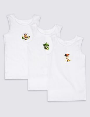 Toy Story 3 Pack Pure Cotton Vests &#40;1-10 Years&#41;